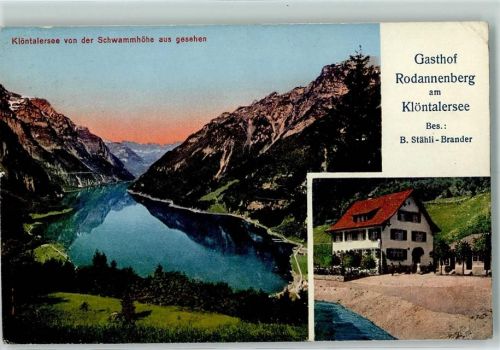 8750 Klöntal - Gasthaus Rodannenberg am Klöntalsee Von der Schwammhöhe aus Hüttenstempel