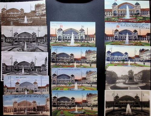 4000 Basel Bâle Posten 21 bis 100 AK Lot mit 23 AK Bahnhöfe