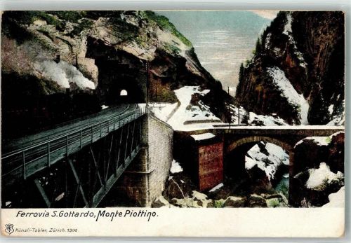 Sankt Gotthard TI 1908 Gebrauchsspuren Bahnstrecke Monte Piottino