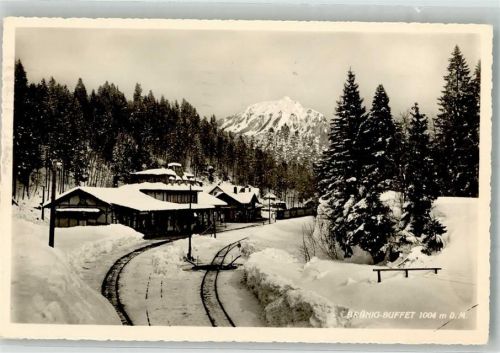 3860 Brünig 1938 Foto AK Winter Bahnhof
