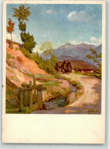 Arbaz Mayens-d'Arbaz sign. O. Weiss Pro Infirmis Schweiz Künstlerkarte