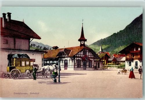 3770 Zweisimmen - Bahnhof Pferdekutsche