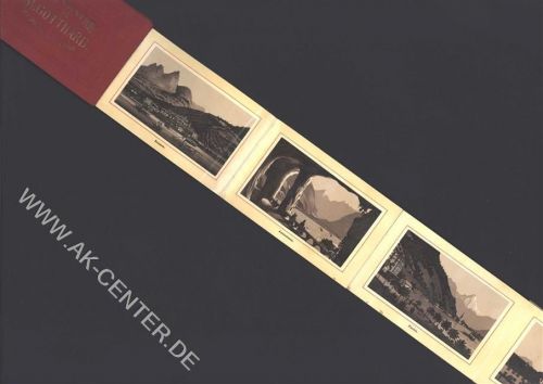 St Gotthard Gebrauchsspuren Lithographie Leporello 16 Ansichten 194 cm x 7,5 cm