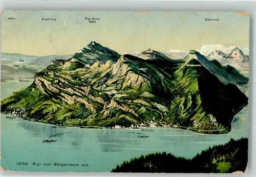 6410 Rigi Kulm - Landkarte Vierwaldstättersee Wehrliverlag