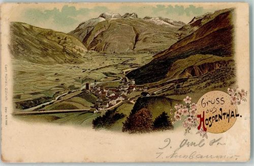 6493 Hospental 1901 Gebrauchsspuren Lithographie