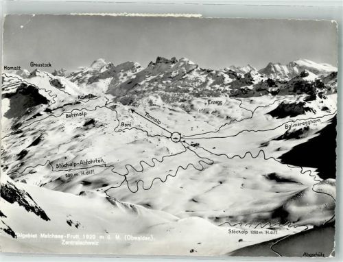 6068 Melchsee-Frutt 1961 Gebrauchsspuren Winter Skigebiet Malchsee-Frutt Obwalden