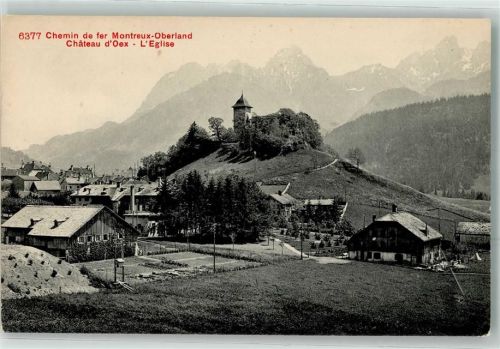 1660 Château-d´Oex - Eisenbahn Montreuy-Oberland Kirche