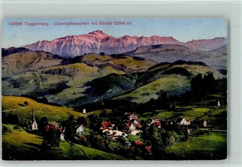 9621 Oberhelfenschwil 1923 - mit Säntis Toggenburg Morgenrot