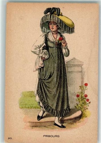 1700 Fribourg Freiburg Lithographie Tracht