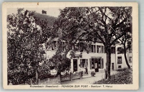 4462 Rickenbach BL 1922 Foto AK Pension zur Post