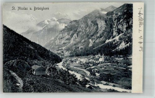 3924 St. Niklaus VS 1905 Foto AK St. Nicolas Brünighorn