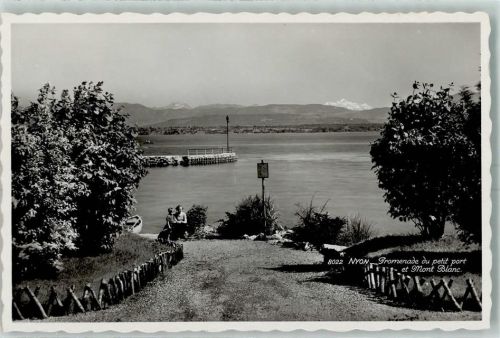 1260 Nyon - Promenade du petit port et Mont Blanc