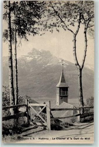 1884 Huémoz - Le Clocher Dent du Midi