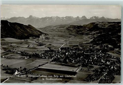 3123 Belp - Fliegeraufnahme mit Gürbethal und Stockhornkette