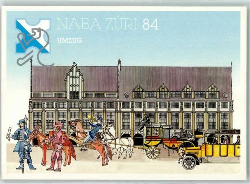 Zürich NABA Züri 84 Offizielle Bildpostharte Umzug Phila Schweiz Ganzsache