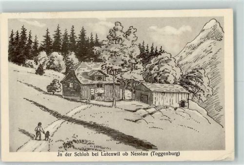 9650 Nesslau Gebrauchsspuren In der Schloh bei Lutenwil Künstlerkarte