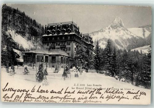 1833 Les Avants 1906 - Dent de Jaman Grand Hotel Winter