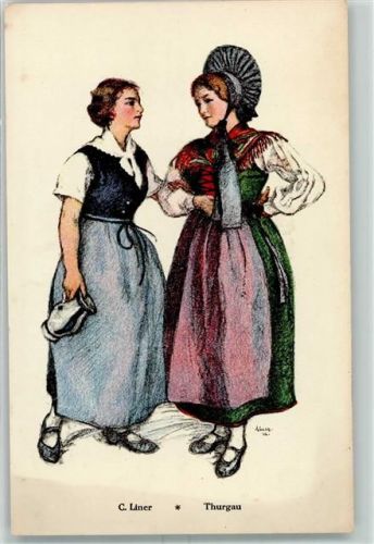 1926 Künstlerkarte sign. C. Liner Schweizer Trachten u. Volkslieder Vereinigung