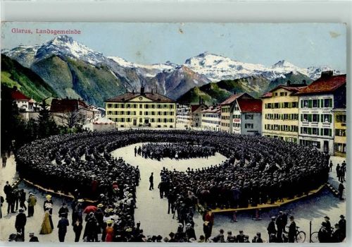 8750 Glarus 1913 Gebrauchsspuren Landsgemeinde