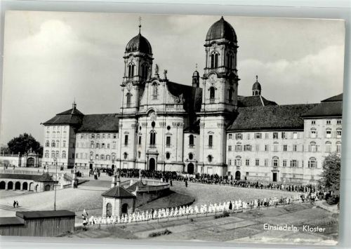 8840 Einsiedeln Foto AK Kirche Kloster