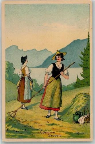 Gebrauchsspuren sign. Tracht Künstlerkarte