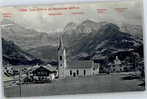 3775 Lenk im Simmental - Kirche, Bergkette