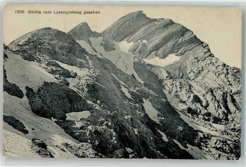 Säntis 1911 - Lysengratweg Gasthaus Meteorologische Station Hüttenstempel