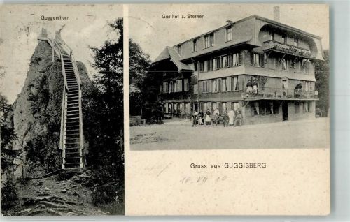 3158 Guggisberg 1910 Foto AK Gasthaus zum Sternen Guggershorn