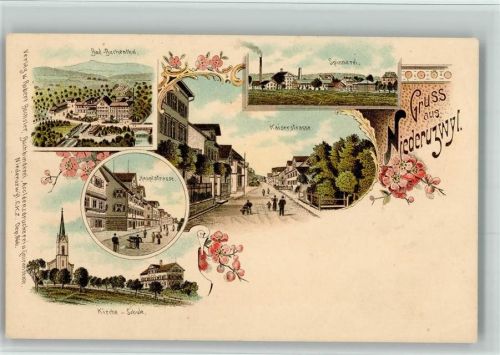 9244 Niederuzwil BOAKC Spinnerei Bad Buchental Lithographie