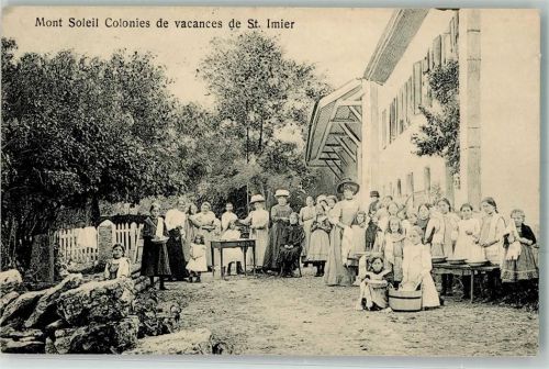 2610 St-Imier Saint-Imier 1911 Foto AK Mont soleil Colonies de vacances Kinder