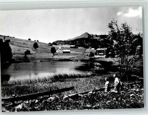 9657 Unterwasser - Kurlandschaft Obertoggenburg Schwendisee mit Neuenalpspitz und Ferienhaus Seegüetli