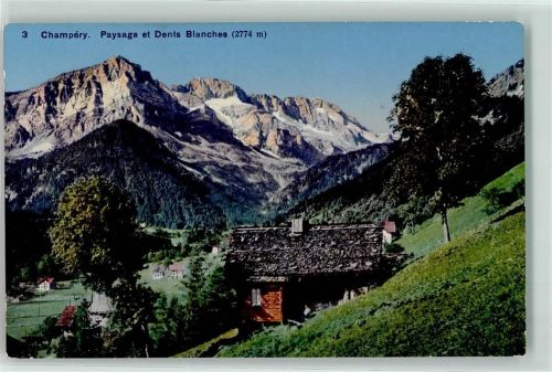 1874 Champéry - Paysage Dents Blanches
