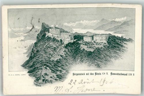 6363 Bürgenstock 1904 Foto AK Hotel