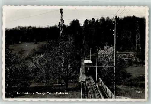 1800 Vevey 1944 Foto AK Bergbahn Vevey Mont Pelerin