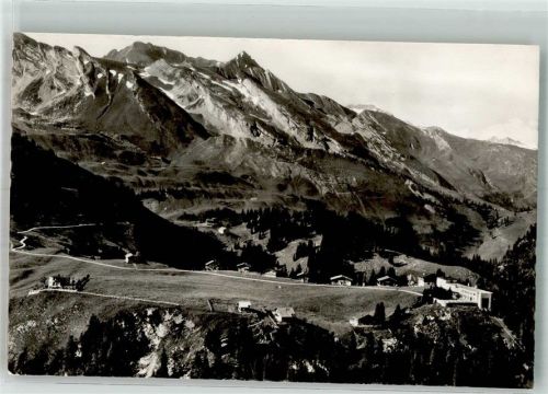 6375 Beckenried 1955 Foto AK Fliegeraufnahme Gasthaus Bahnrestaurant Klewenalp