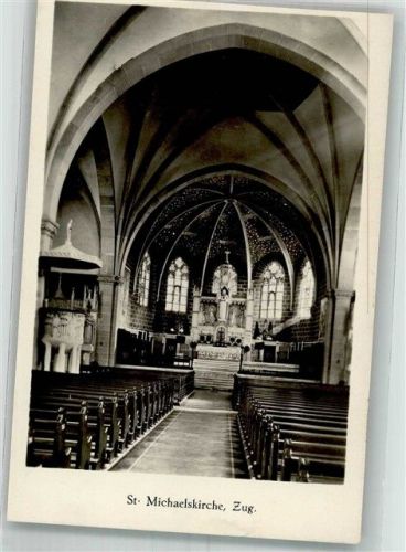 6300 Zug Zugo 1929 Foto AK Kirche St. Michaels innen