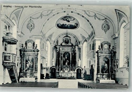 6474 Amsteg Foto AK Pfar- Kirche innen