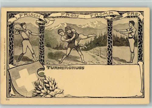 Steinstoßen Schwingen Turnergruß Scheiz