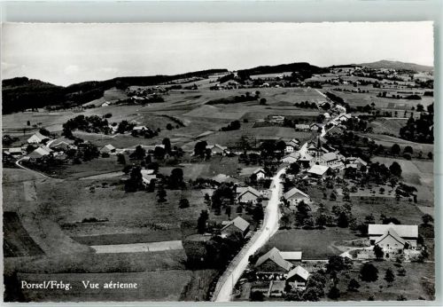 1699 Porsel Karte beschädigt Fliegeraufnahme