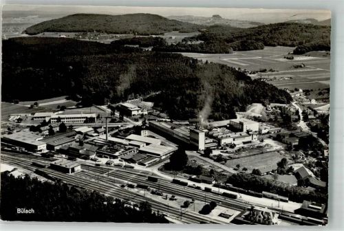 8180 Bülach Foto AK Bahnhof Fliegeraufnahme