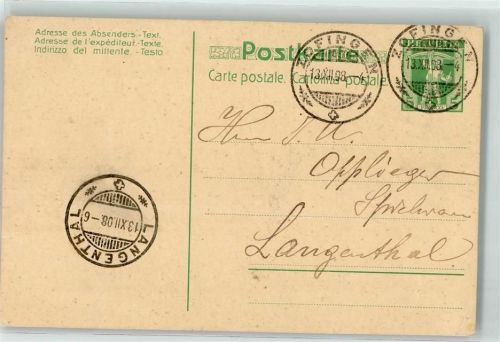 4800 Zofingen 1908 Ganzsache 5 Rappen