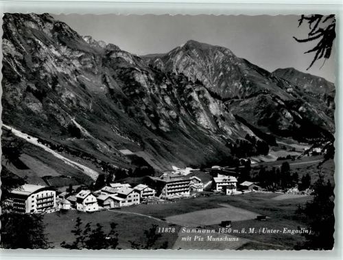 7563 Samnaun Dorf - Blick nach Samnaun Unter-Engadin mit Piz Munschuns