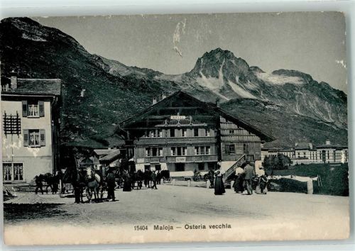 7516 Maloja Gebrauchsspuren Osteria Vecchia Pferdekutschen