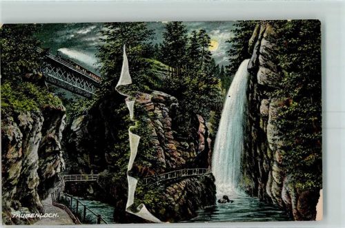 2500 Bözingen - 1911 Taubenloch Brücke Wasserfall
