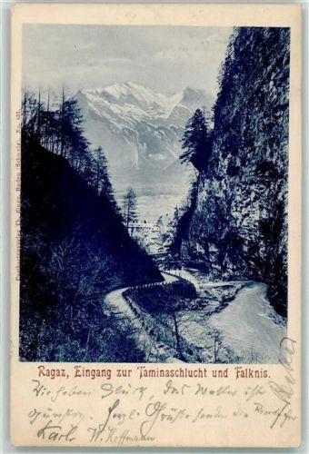 7310 Bad Ragaz 1899 - Taminaschlucht Falknis