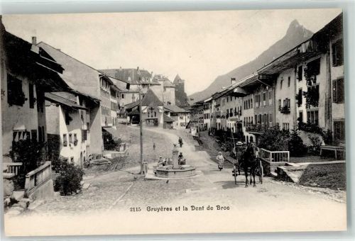 1663 Gruyères - Dent de Broc Brunnen
