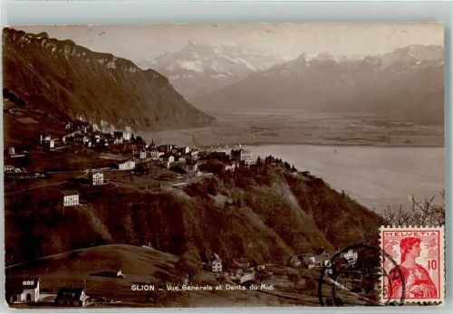 1823 Glion 1913 - Dents du Midi Briefmarke auf Vorderseite