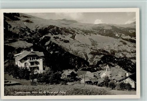 7064 Tschiertschen 1932 Foto AK Blick auf St. Peter und Pagig AK