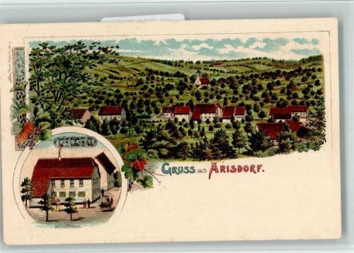 4422 Arisdorf 1909 BOAKC Lithographie Schulhaus