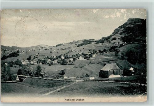 9650 Dicken Nesslau Gebrauchsspuren 1911 Stempel Militärdienst Kaserne Herisau